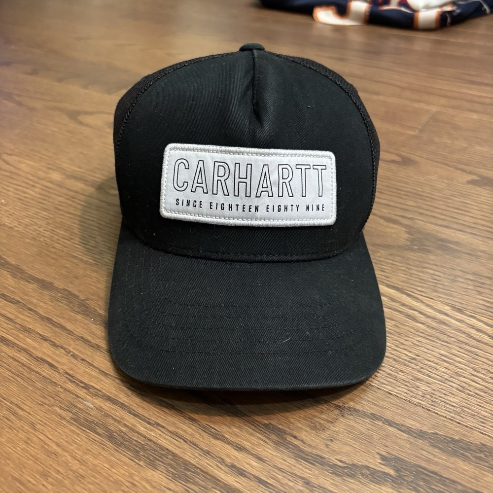 Carhartt Trucker Hat Black Mesh SnapBack Adult Size Embroidered Work Contractor